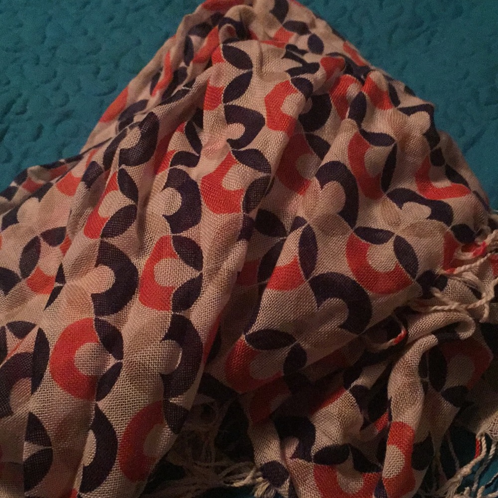 Orange and navy scarf